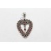 Sterling Silver 925 pendant semi precious maroon garnet gem stone women C304